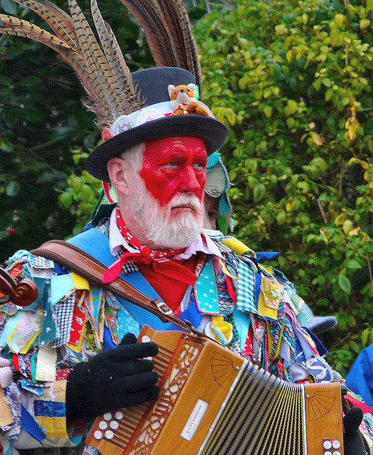 A traditional English musician in Whittlesea Straw Bear Festival. Image by kev747